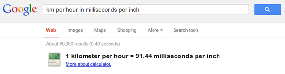 Google is a great calculator